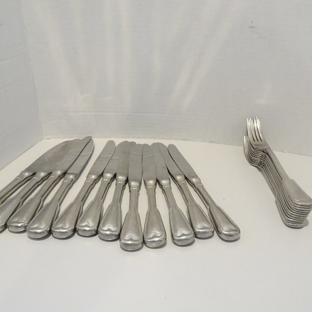 MIXED LOT Anchor Hocking Stainless Steel Flatware 12 Forks 12 Knives
